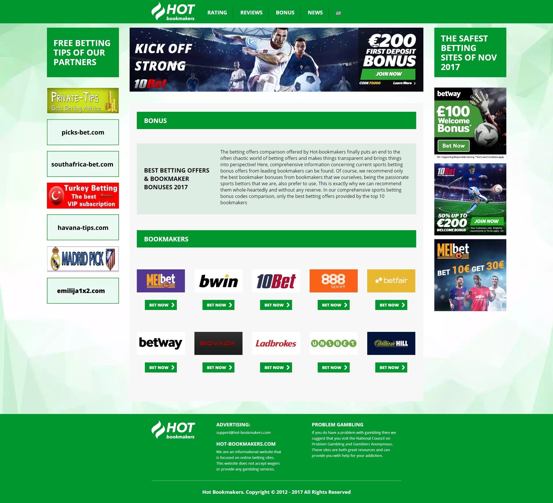 sporting betting websites comparison