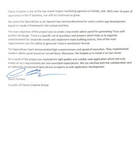 Review from Clarity Creative