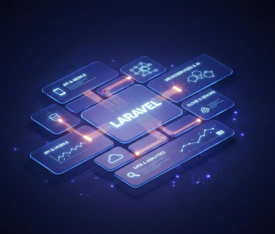 Illustration of Laravel-based system architecture for web applications