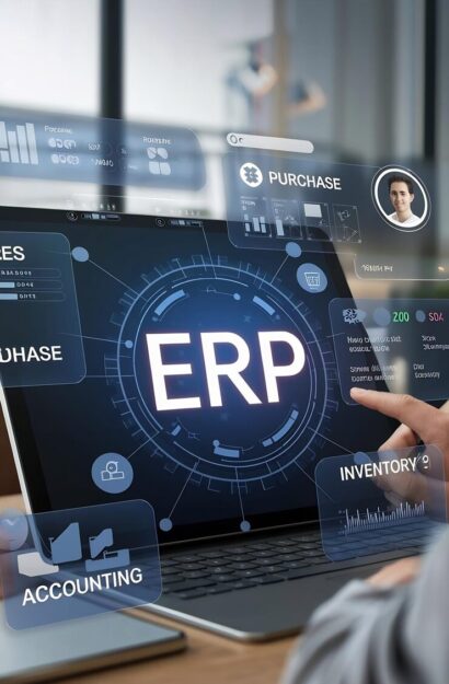 Data synchronization diagram between WooCommerce and enterprise ERP or Accounting platforms like SAP and Odoo.