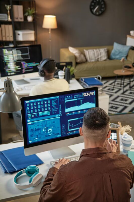 Technical visualization of custom WordPress engineering advantages including performance optimization, security, and scalability.