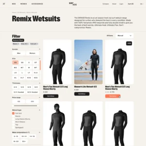 SRFACE collection page with filters