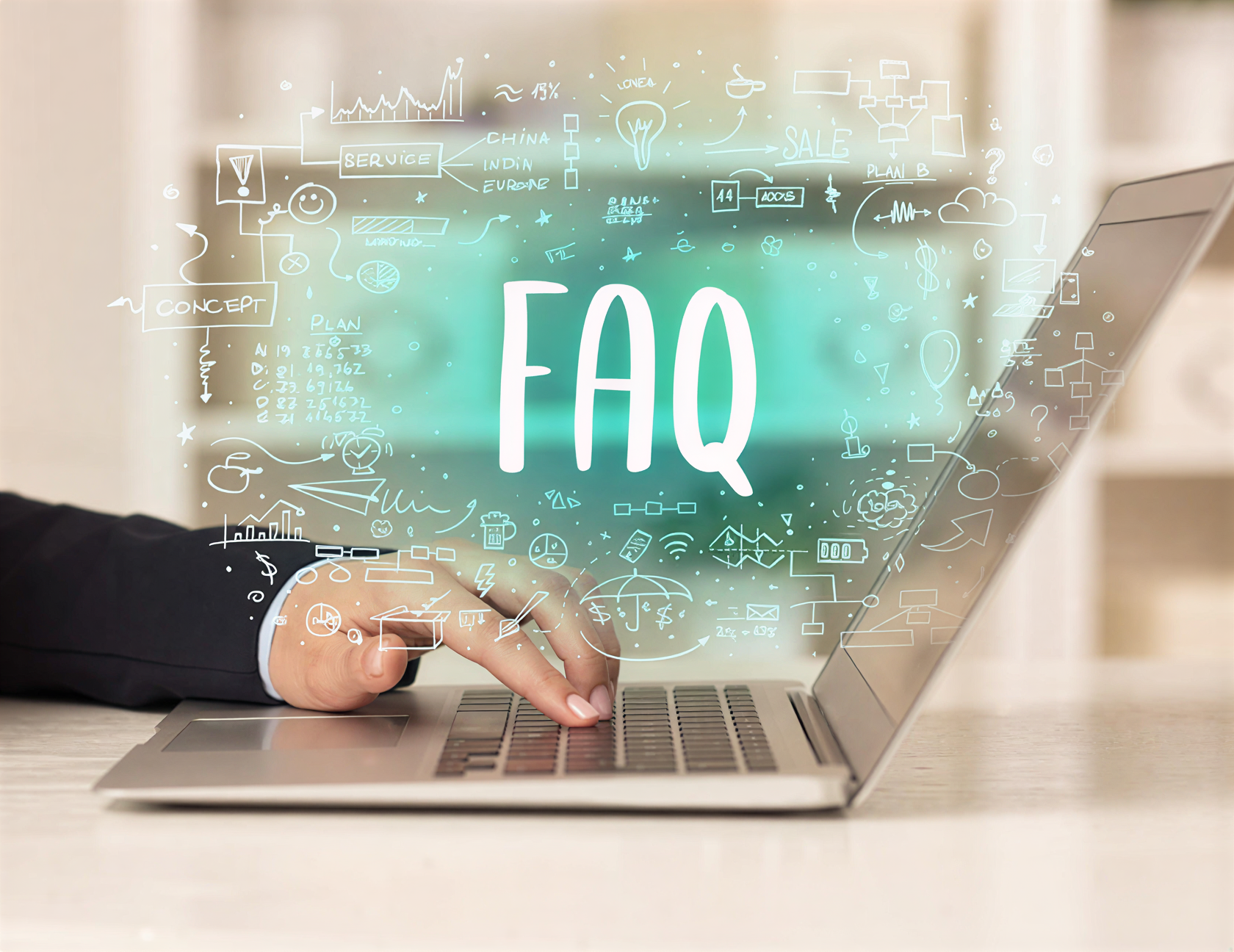 Conceptual representation of FAQPage structured data and HTML head code optimization